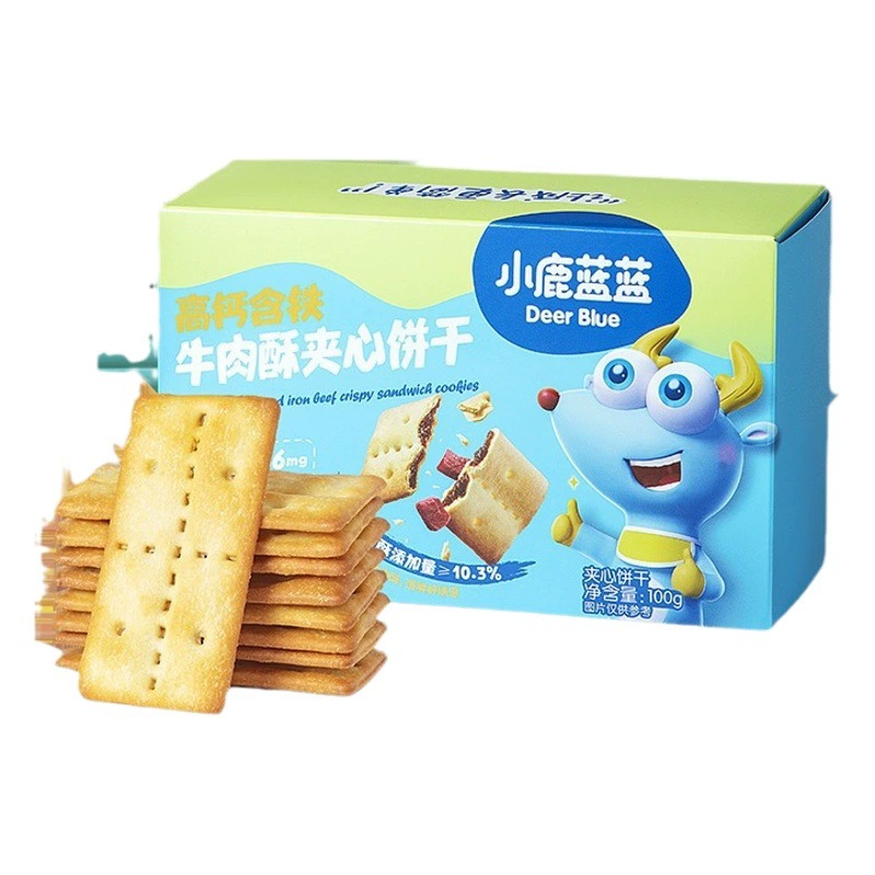 Официальный флаг подлинные товары олень синий высококальциевый железо говядина хрустящее сэндвич печенье коренные печенье закуски для детских рецептов