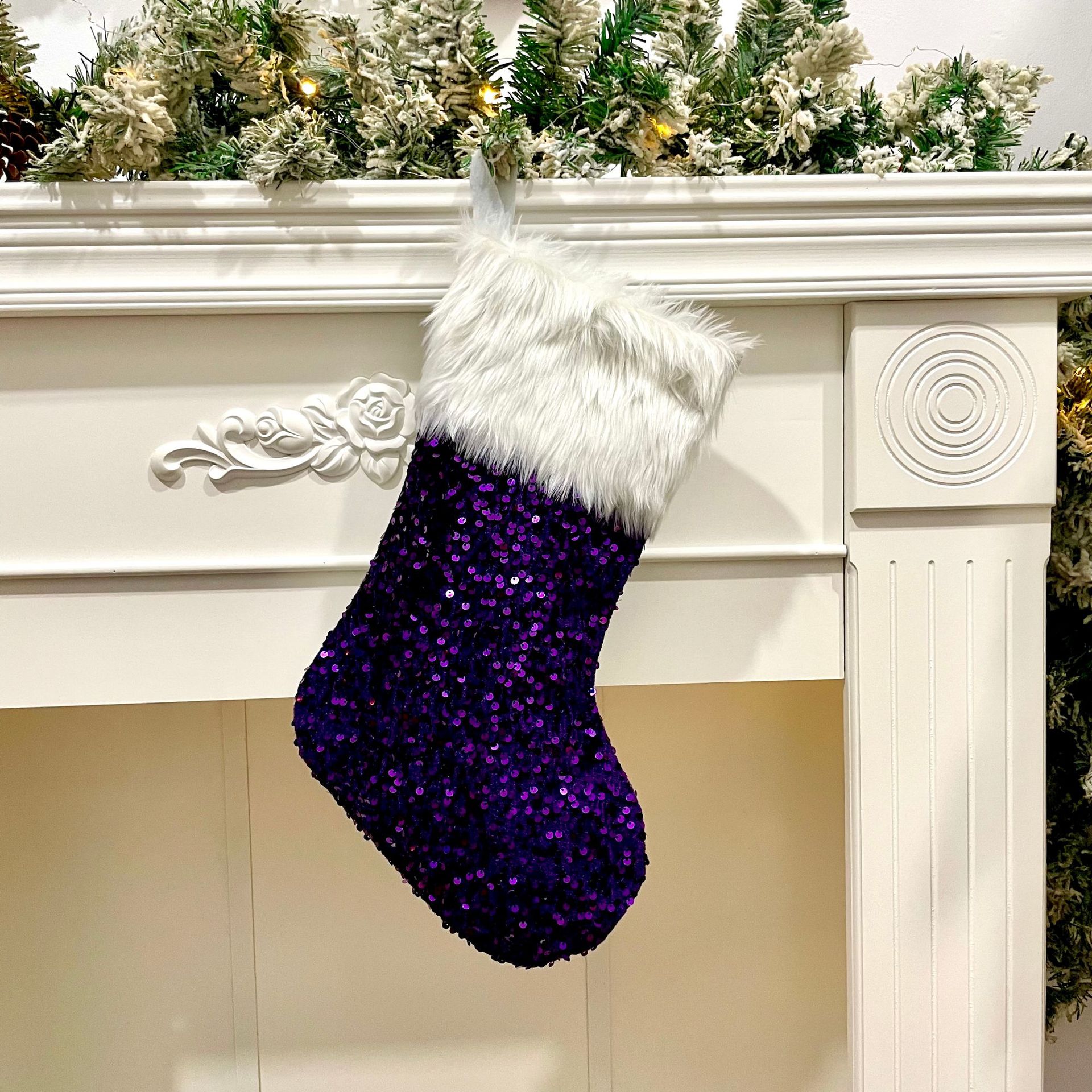 Nuevos productos transfronterizos regalos de Navidad bolsas de dulces de peluche calcetines de Navidad colgantes de árbol de Navidad artículos de decoración de Navidad