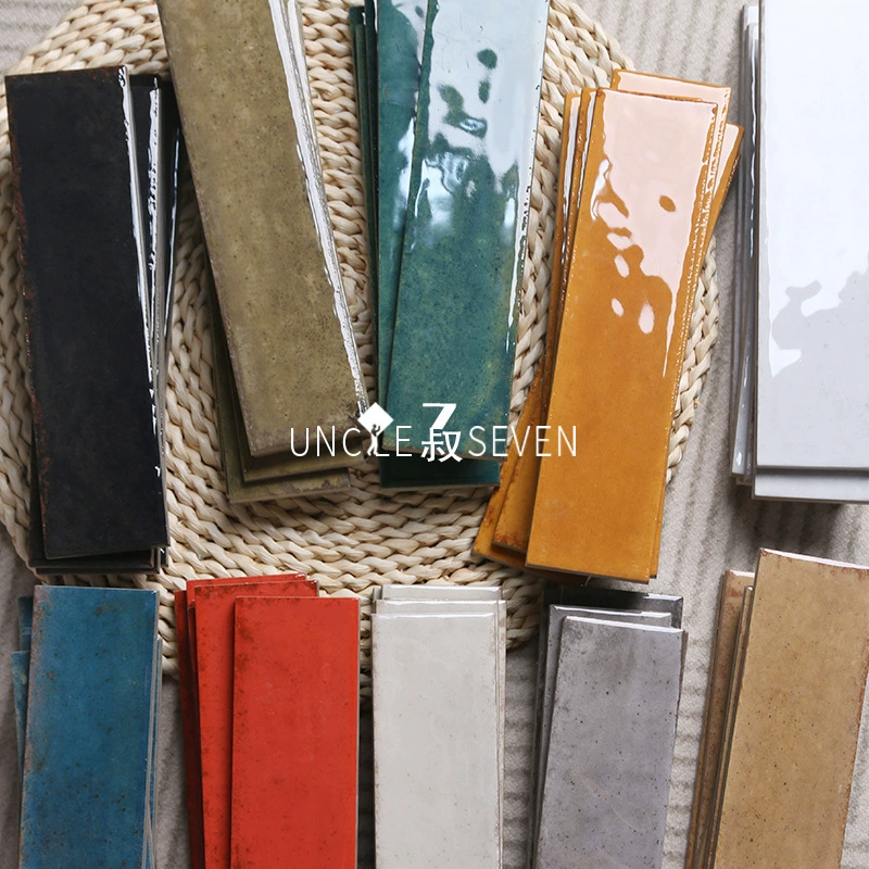 Цветная глазурованная плитка, ретро-плитка в полоску, настенная плитка для ванной комнаты, кухни, дизайн пространства для общественного питания, настенная плитка с цепочкой на фоне