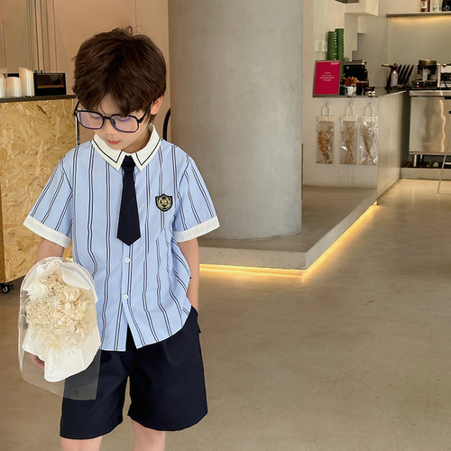 Boys' and Girls' Prep Summer Shirts JK Uniforms Skirts Shorts Two-piece Suit Kindergarten Graduation Dress
