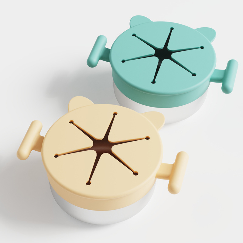Cross-Border Snack Bowl Container with Silicone Lid to Prevent Spills, Removable Stainless Steel Baby Snack Cup