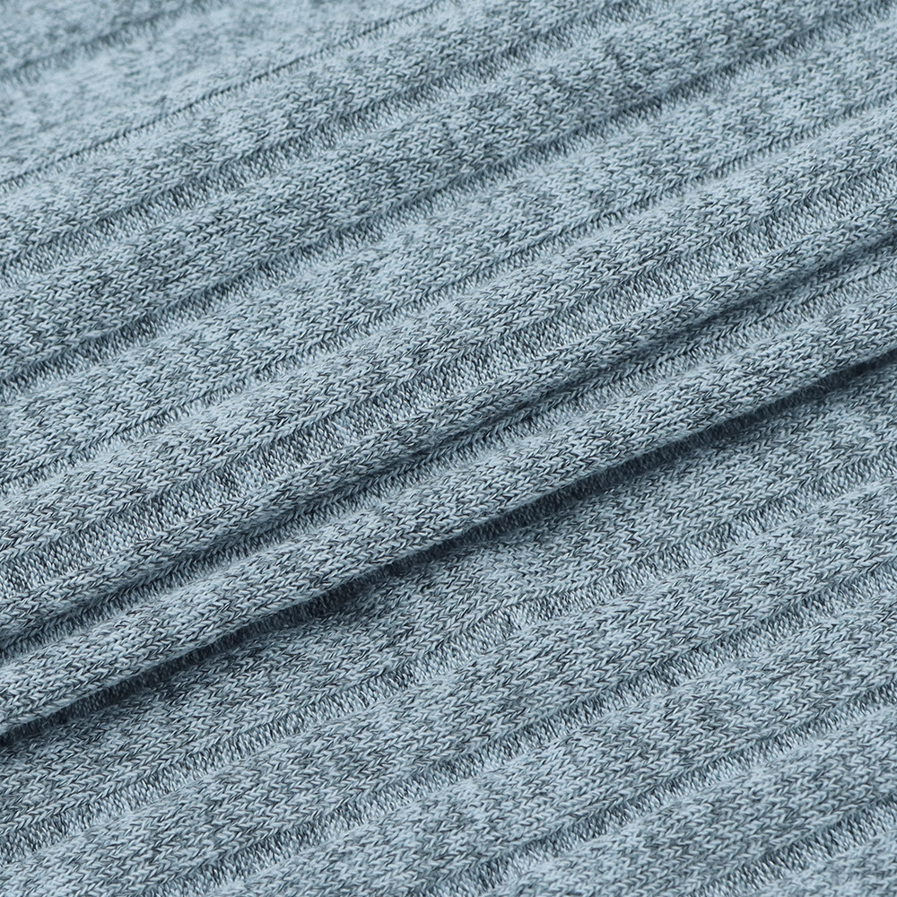 Punto de primavera y otoño 210g elástico 8X4 tela a rayas de pozo textura de tendencia aguja gruesa camisa de manga larga tela de punto