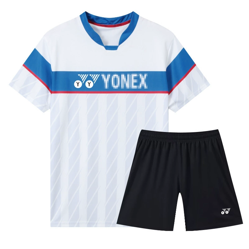 Volleyball sports quick dry football uniform for table tennis for badminton for men and women, white clothing, with short sleeve