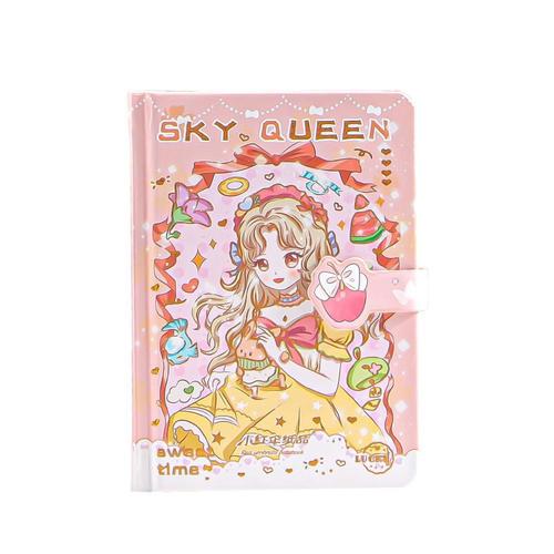 High-quality 64K gold foil full-color magnetic bookmark planner for students, 32K diary notebook, A5 size planner