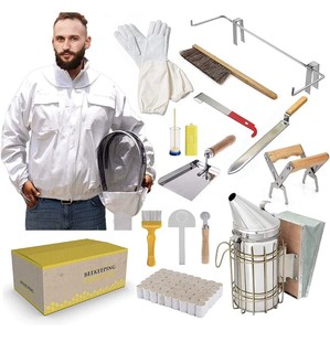 beekeeping tools package Amazon popular beekeeping suit beekeeping smoke sprayer beekeeping gloves 14-piece set