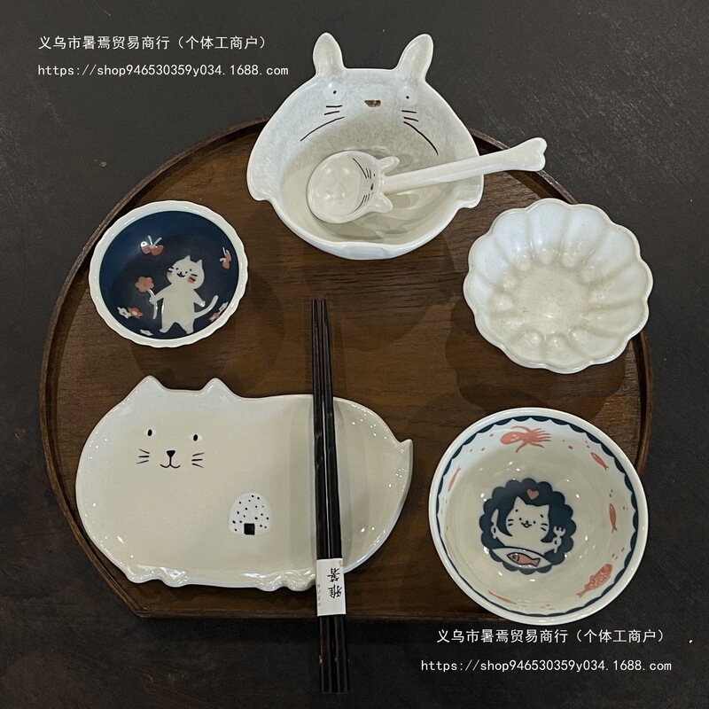 【精致好物】小猫系列可爱卡通一人食套装儿童小孩早餐碗盘|undefined