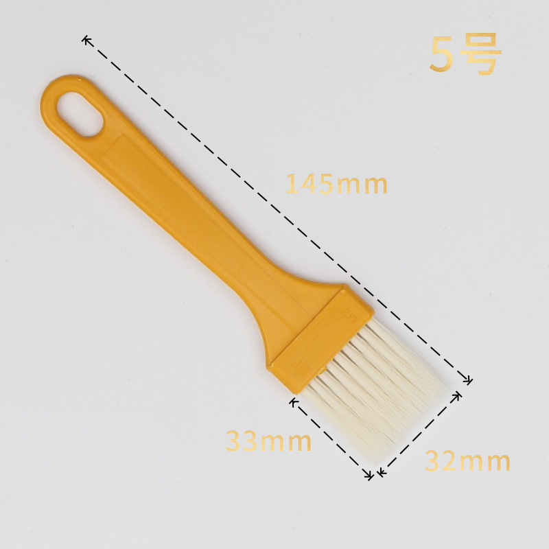 Venta al por mayor de fábrica mango Delgado cepillo de plástico 4mm de espesor cepillo de mango amarillo tamaño pequeño cepillo de teclado salsa de aceite cepillo de barbacoa