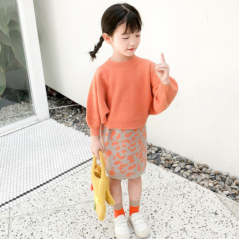 Ensemble pull tricoté pour filles, édition coréenne, manteau, robe de princesse, à la mode, pour bébé, nouvelle collection automne 2023_voghion.com