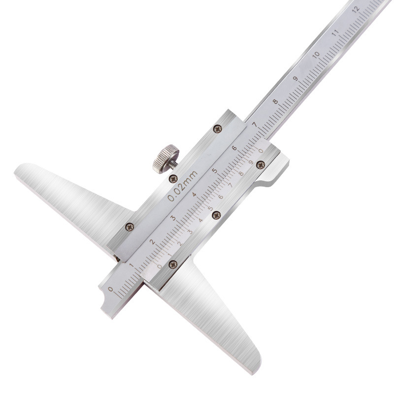 哈量不锈钢游标卡尺0-200-300-500mm工业级高精度单钩双钩深度尺