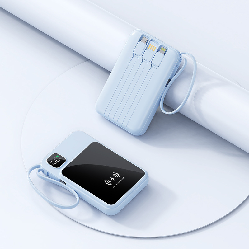 맥세이프 자석 무선 충전 보조배터리 10000mAh 내장 케이블 15W 고속충전 아이