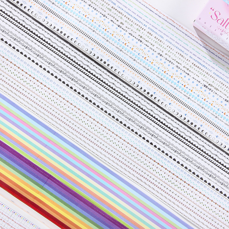 Tiempo de sal clara y cinta de papel cubierta caja diy diario de mano pegatinas decorativas líneas de división retro transfronterizas y pegatinas de papel