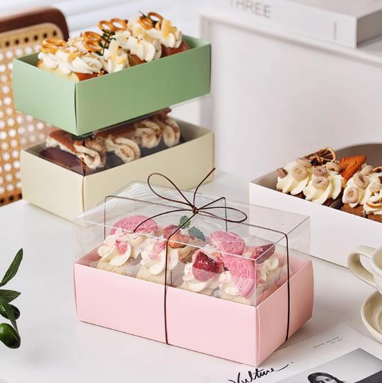 蛋糕卷包装盒切块虎皮瑞士梦龙毛巾棉被卷马卡龙甜品烘焙打包盒子