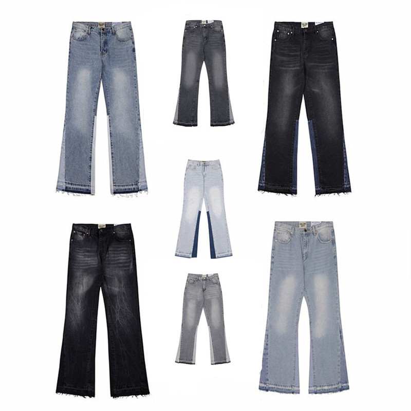 26S Cross-Border European and American Trendy Brand Gallerydept Color-Blocked Flared Jeans Unisex High Street Floor-Length Straight Pants 26S Cross-Border European and American Trendy Brand Gallerydept Color-Blocked Flared Jeans Unisex High Street Floor-Length Straight Pants