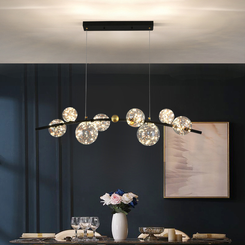 Lámpara de restaurante, lámpara escandinava minimalista moderna, lámpara de mesa de comedor, lámpara de bar, lámpara de tira de cielo estrellado de lujo accesible, lámpara de restaurante 021L