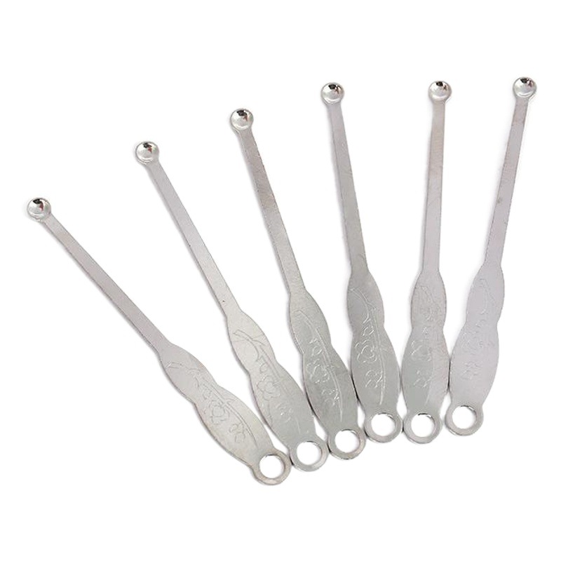 Factory Direct Supply Electroplated Stainless Steel Ear Picks Bulk Ear Cleaning Tools for Home Use Wholesale Round Head Ear Cleaning Tools