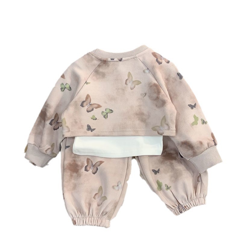 Trajes para niñas primavera y otoño 2024 nuevo estilo estilo occidental ropa de moda para niños ropa de bebé de tres piezas ropa de otoño para niños