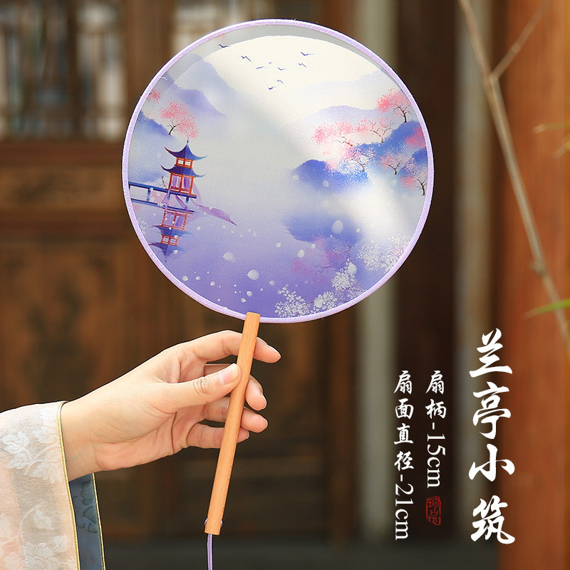 Mo Yan clásico ventilador redondo danza serie de estilo chino antiguo verano semi-transparente Han cheongsam ventilador turístico pose