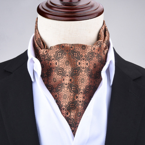 Men's scarf Korean style scarf fine warp fabric British collar scarf trendy suit retro polyester silk scarf manufacturer wholesale