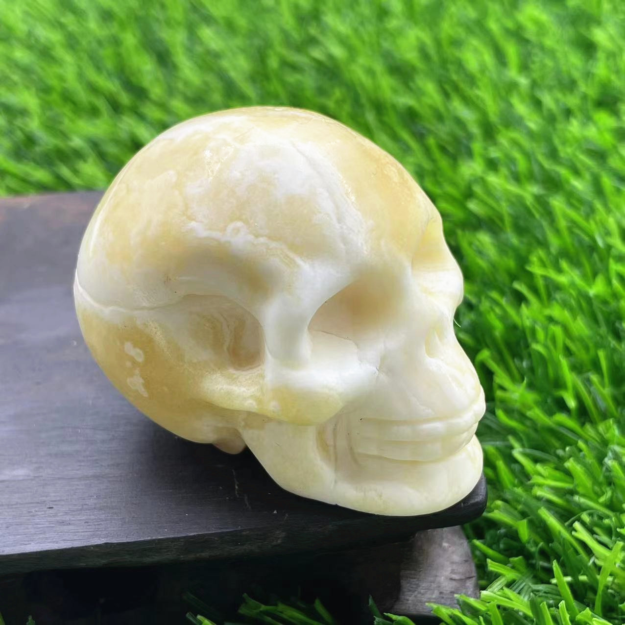 Skull Pattern Funny, Punk Style Halloween Funny Punk Skull Natural Stone Ornaments Artificial Decorations
