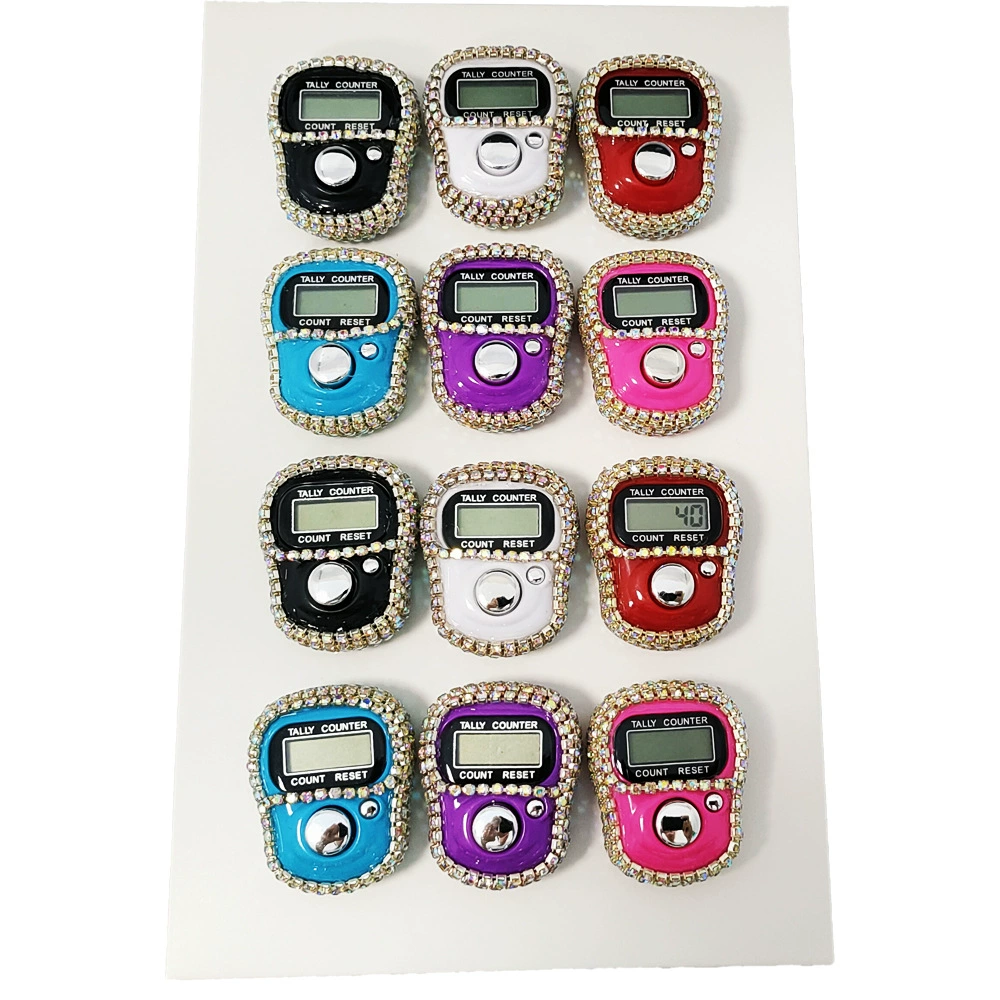 Цифровое кольцо на палец с цепочкой-когтем 1011ck, интеллектуальный счетчик на палец с бриллиантами