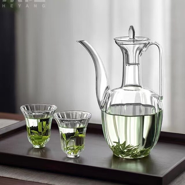 Transparent Imitation Song Pot Glass Imperial Concubine Pot High Borosilicate Glass Green Teapot Electric Ceramic Stove Tea Boiling Xiaoqing Orange Teapot