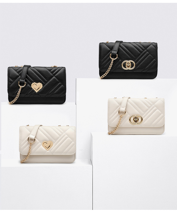Borsa a tracolla donna versatile con ricamo e catena alla moda_voghion.com