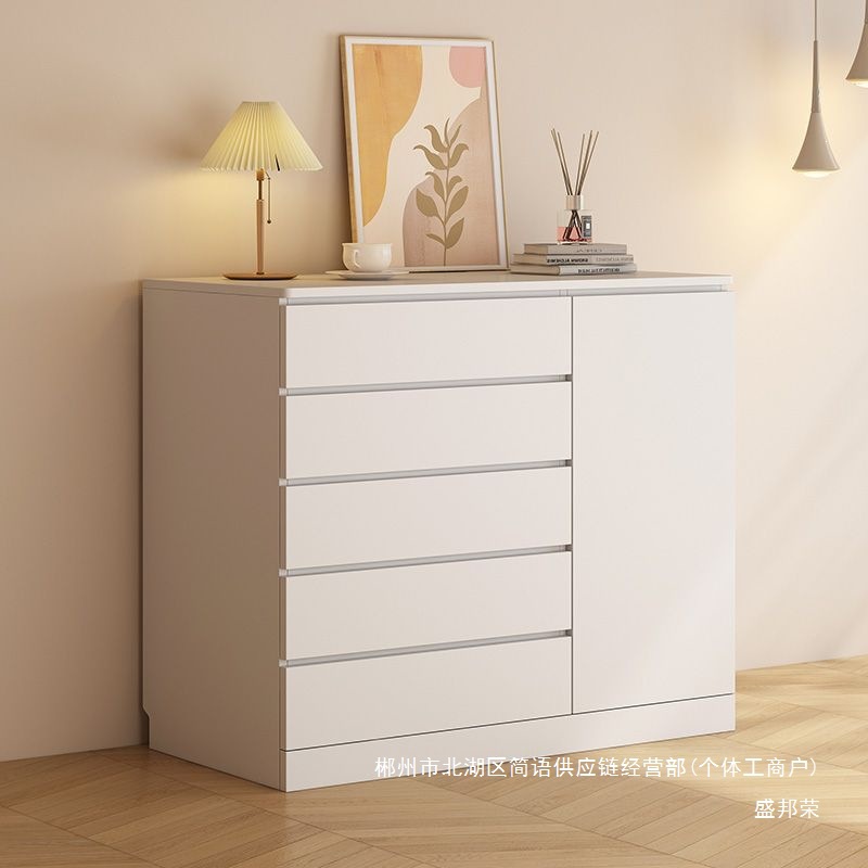 Fábrica directa E0 clase armario dormitorio estilo francés crema cama de aire armario de cola sala de estar contra la pared armario de almacenamiento simple cinturón image 4