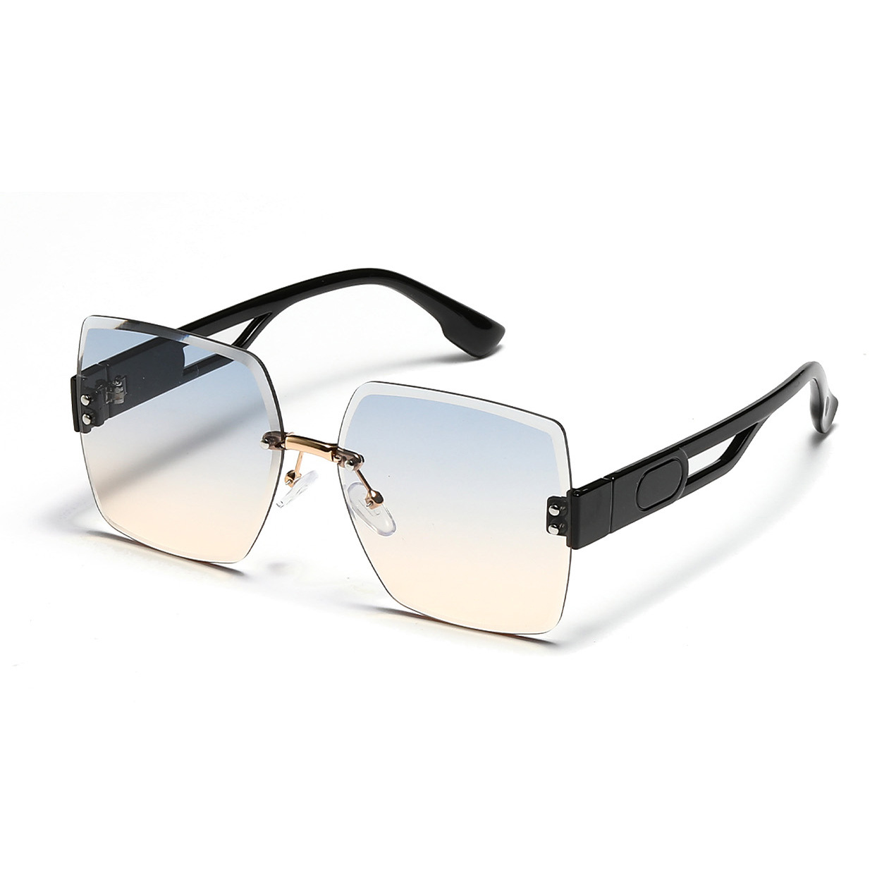 Moda Polygonal Irregular Diamond Frameless Hollow Temple Gafas De Sol Al Por Mayor display picture 1