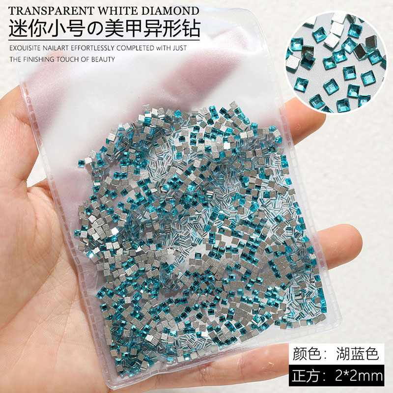 新しいレイクブルーミニ小さなネイルアートダイヤモンド平底特殊形状ダイヤモンドラブミックスインターネット有名人ホットスタイルネイルデコレーション卸売|undefined