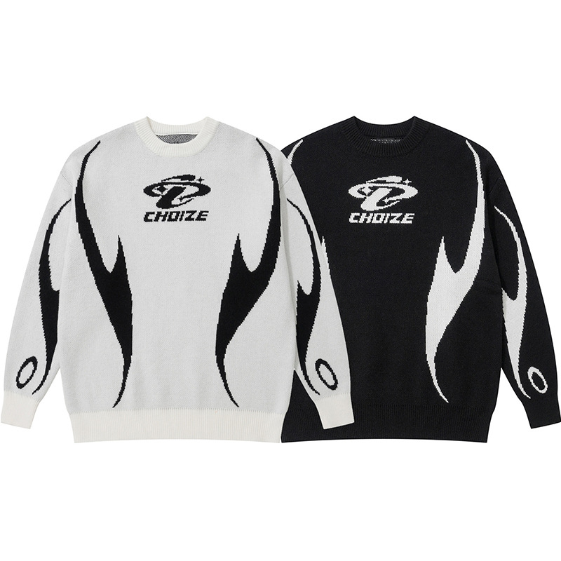 Pullover für Damen im temperamentvollen Pendlerstil, neuer Stil im Herbst-Winter 2024, lockerer und vielseitiger Rundhalsstrick_voghion.com