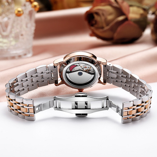Fully automatic mechanical watch waterproof watch women's fashion trend sun moon star multifunctional couple student watch
