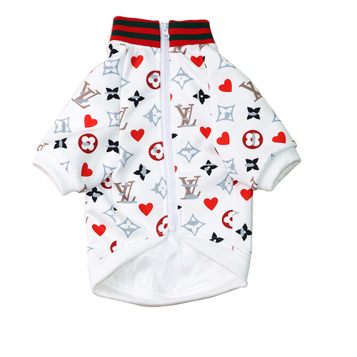 Cross-border foreign trade pet dog clothes small and medium-sized dog Schnauzer Teddy clothes autumn and winter sweatshirt star square flower