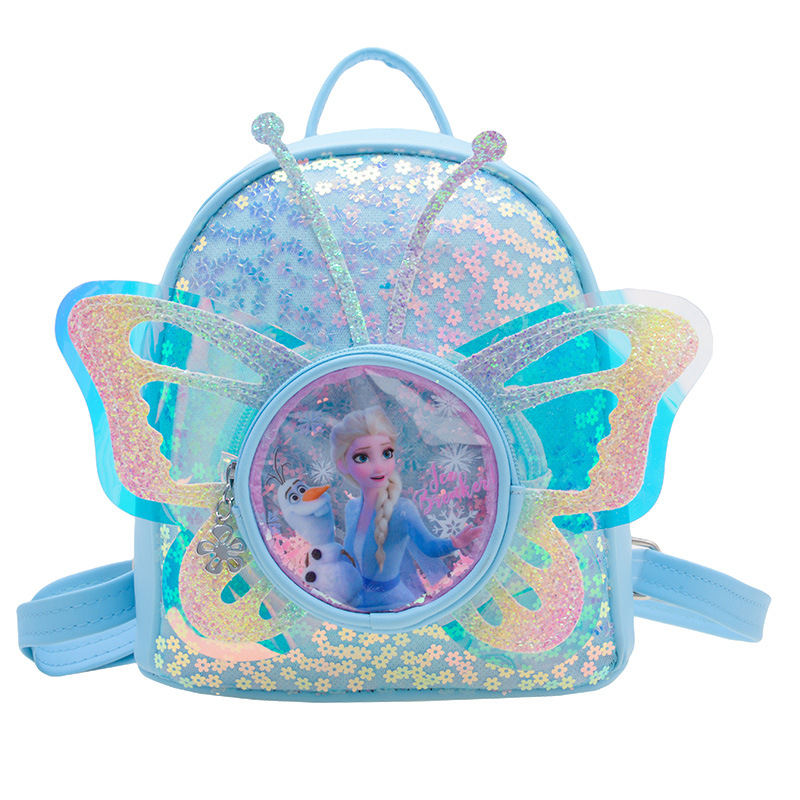 2023 nuevo estilo coreano de los niños mochila princesa occidental ligero pequeño mochila kindergarten sequined pu mochila
