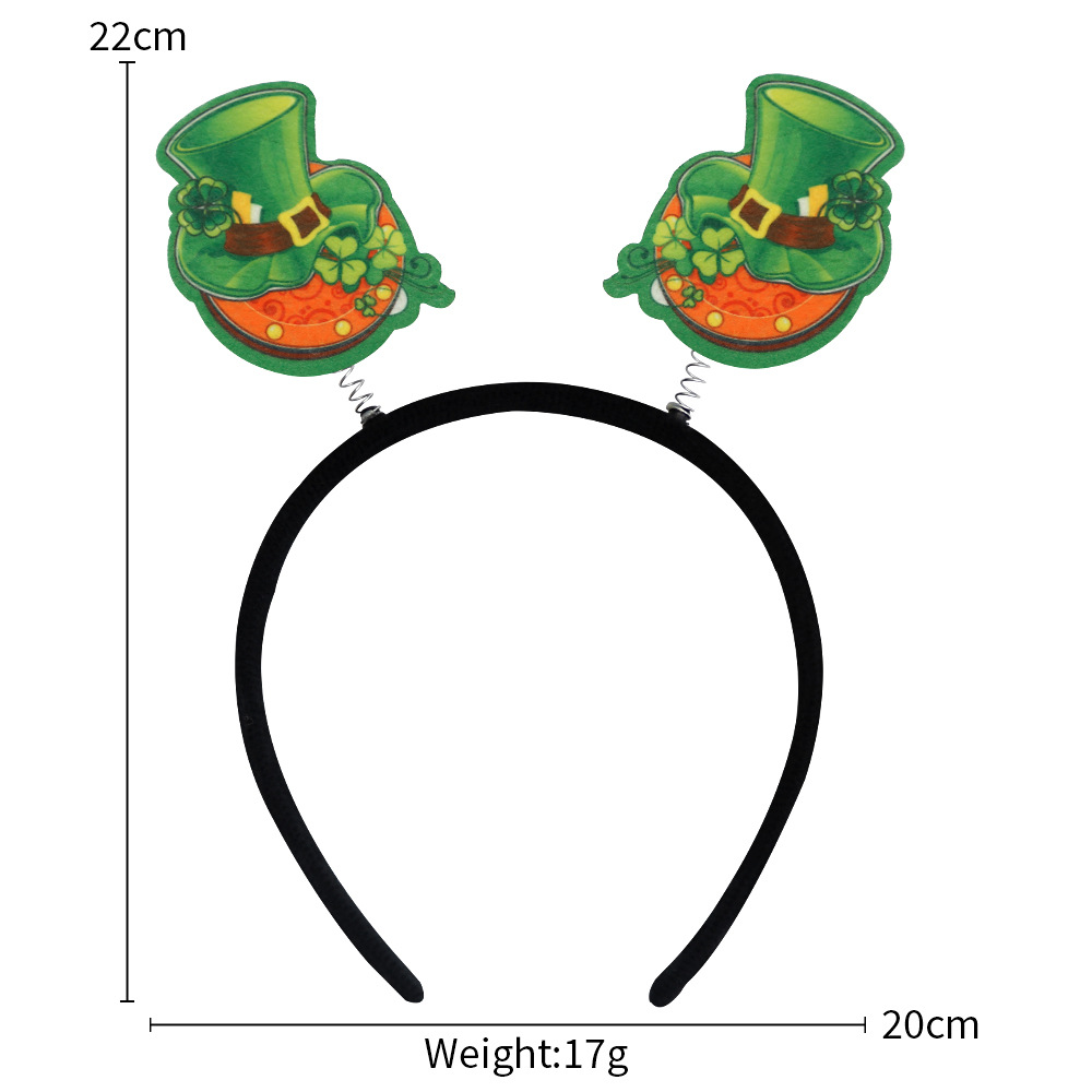 2026 nuevo día de Irlanda decoración afortunada tocado de pelo de San Patricio vestido de pelo de trébol