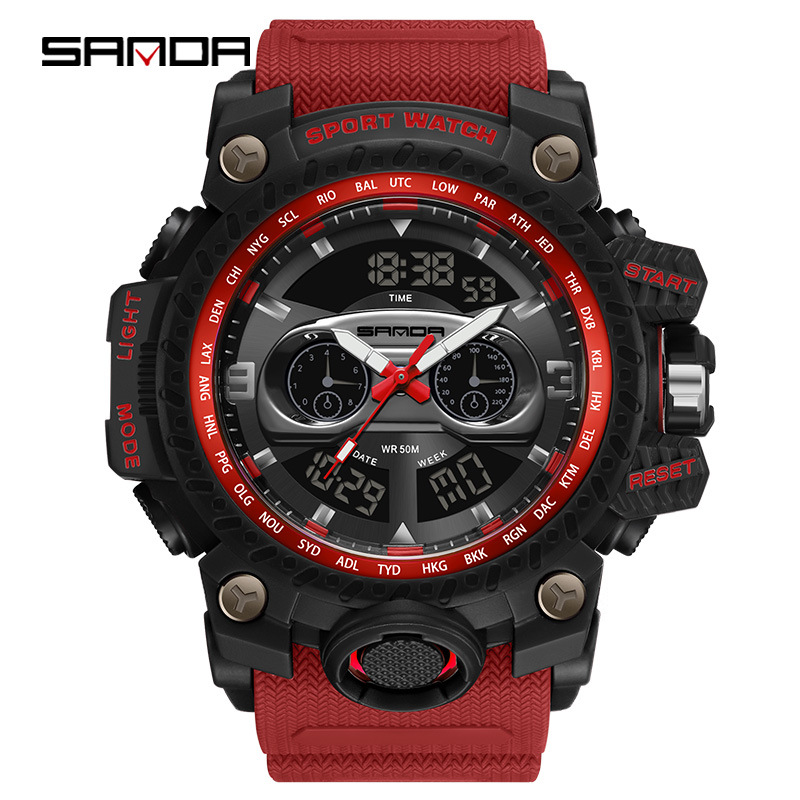 SANDA SANDA 3153 nuevo reloj de moda moda estudiantes reloj de hombre creativo multifuncional cool