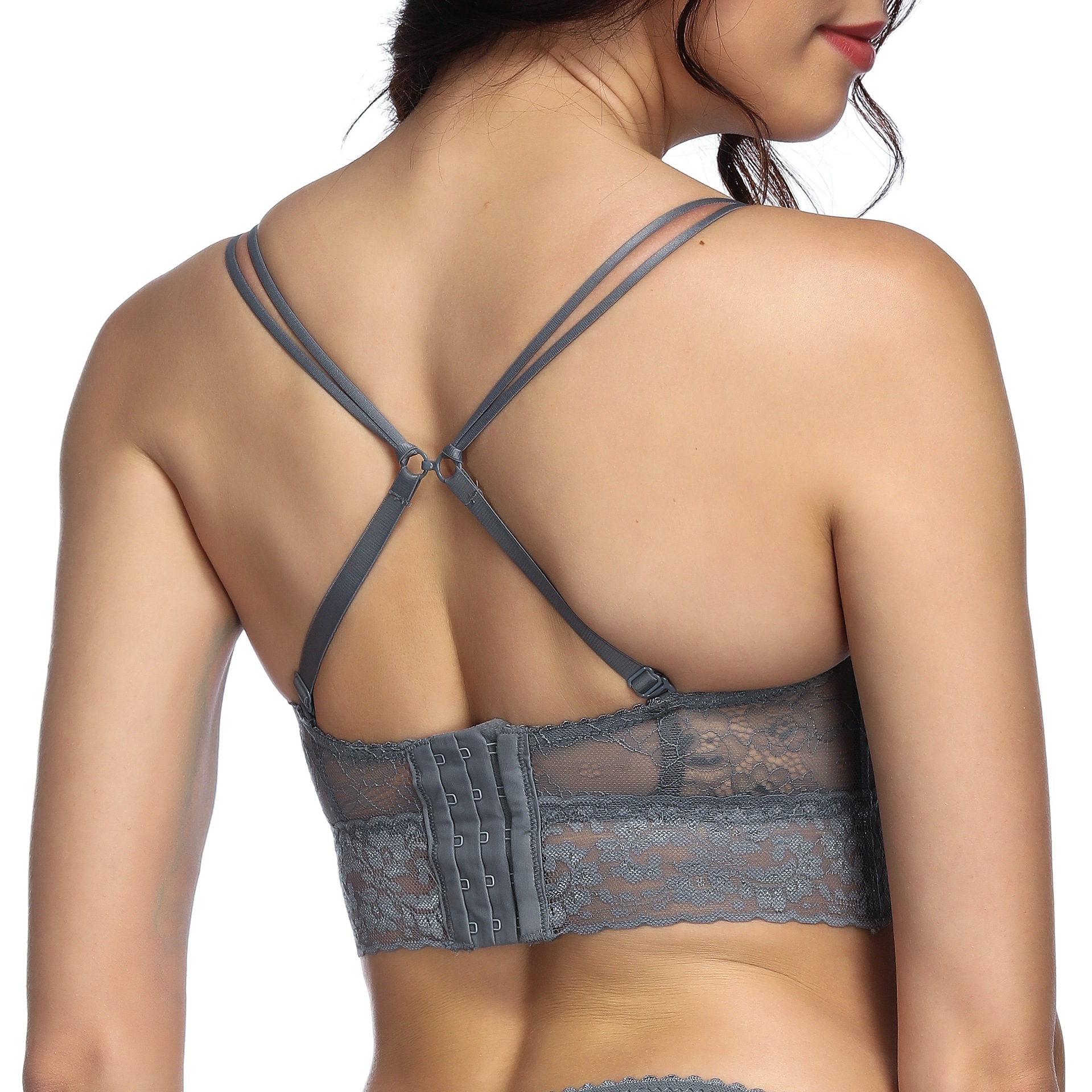 可拆卸肩带隐藏内衣配晚礼服文胸软骨调整型Lily蕾丝文胸定制外贸