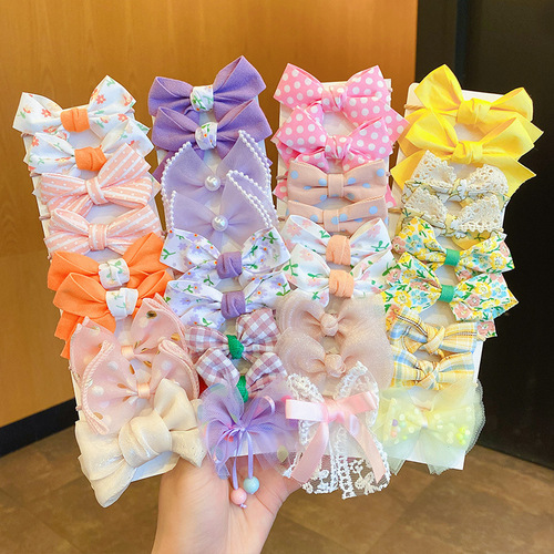 Children's rubber band does not hurt the hair, high-elastic hair rope, girl's hair tie, Korean style floral little girl's bow hair accessory