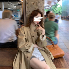 春秋季新款宽松显瘦小个子韩版休闲英伦风衣外套女G1534