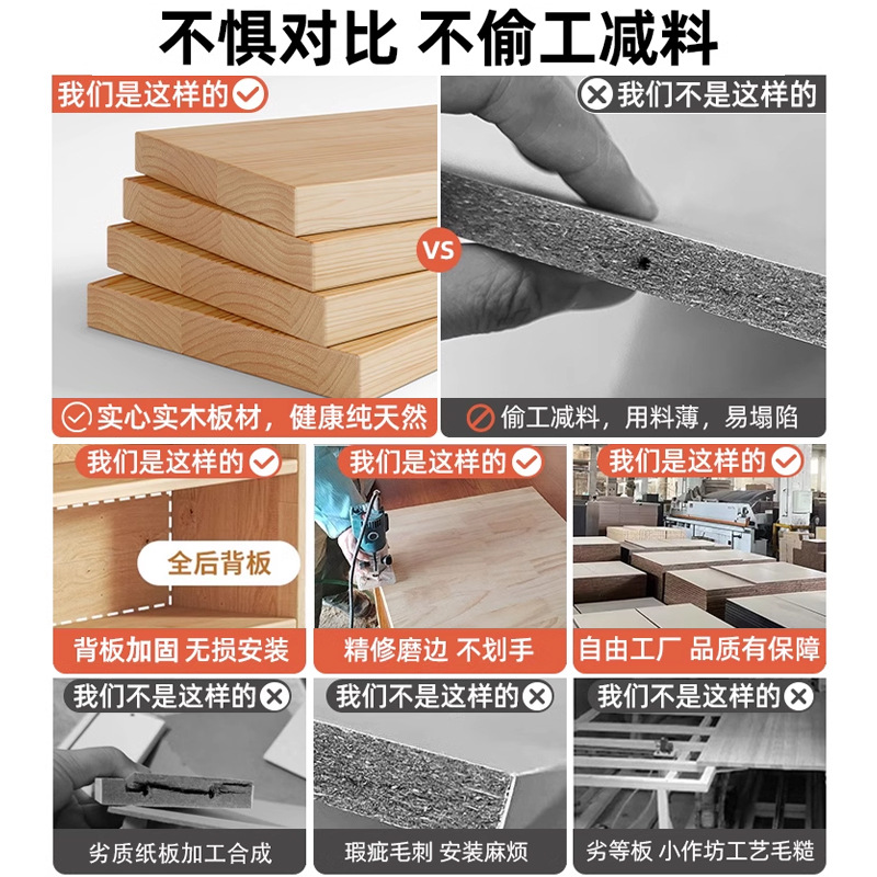 Estantes de madera sólida, armario de piso, armario de almacenamiento de madera de pino para niños, armario de almacenamiento contra la pared, librería doméstica de estudiantes con puerta