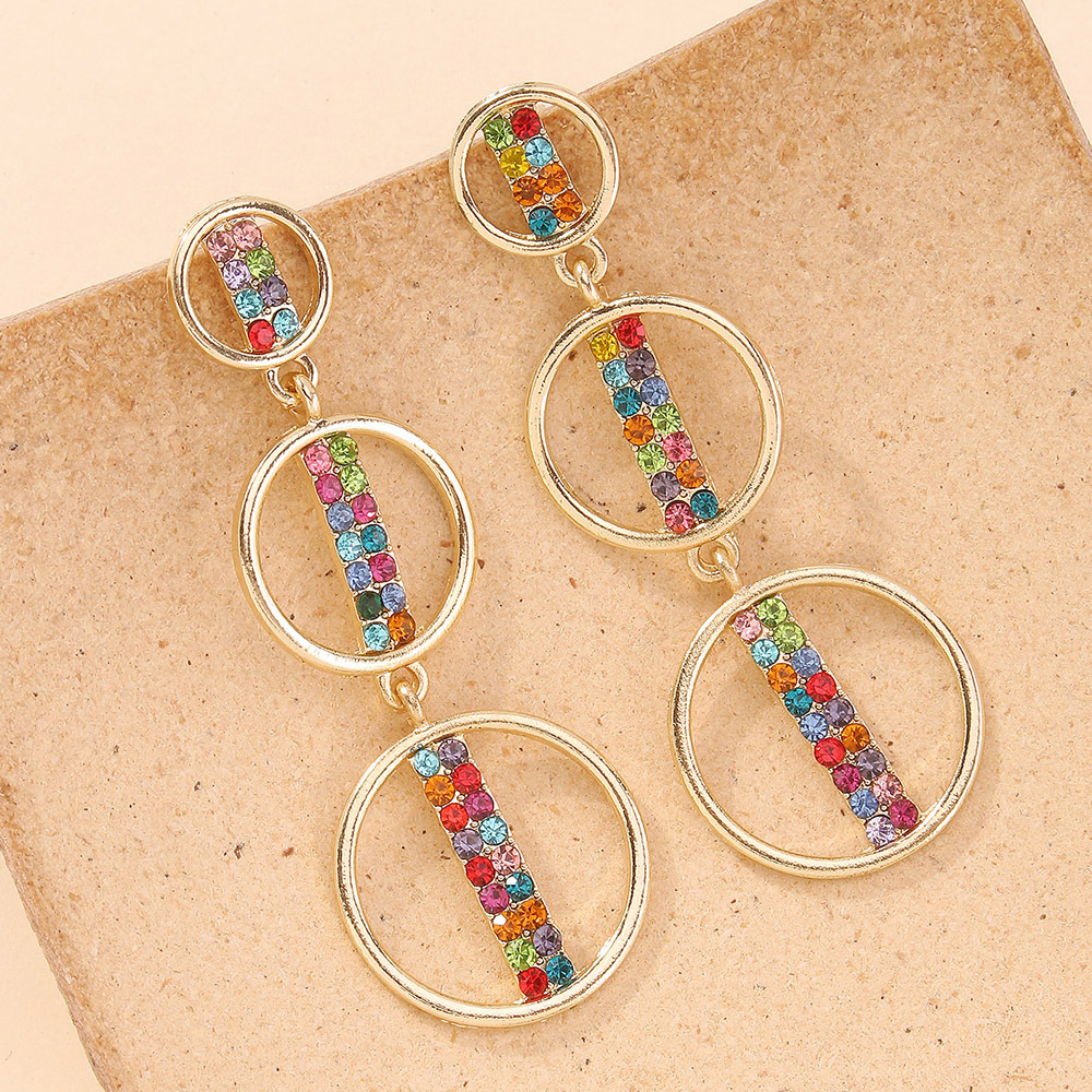 Fashion Circle Stitching Multi-layer Geometric Alloy Earrings Wholesale display picture 7