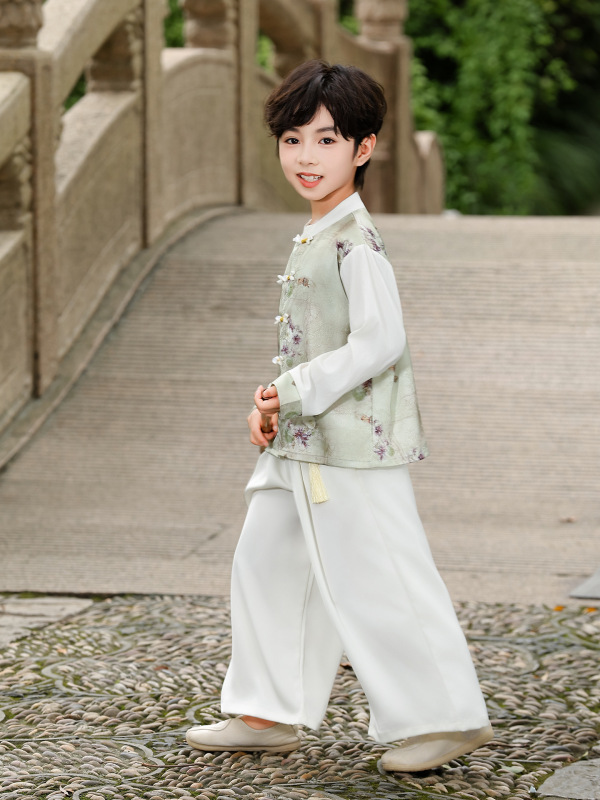 男童春秋新品汉服套装2025新款儿童国风唐装表演中小童六一演出服|undefined