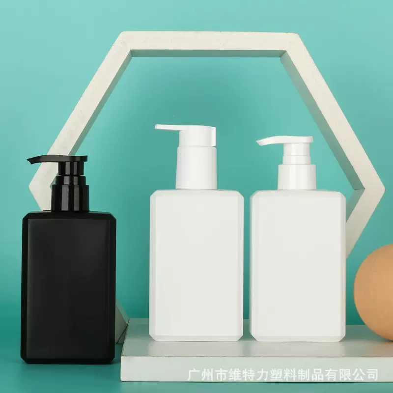 厂家定制200ml方形乳液瓶PE塑料瓶 内衣洗衣液瓶按压男士洗面奶瓶