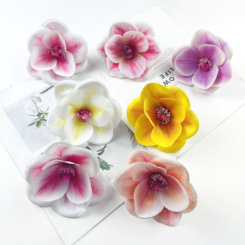 3D printing film magnolia head diy dessert table cake decoration ethnic minority headdress fake flower material props