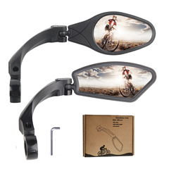 DR廠家山地車可調節反光鏡單車360度旋轉不鏽鋼鏡面自行車後視鏡