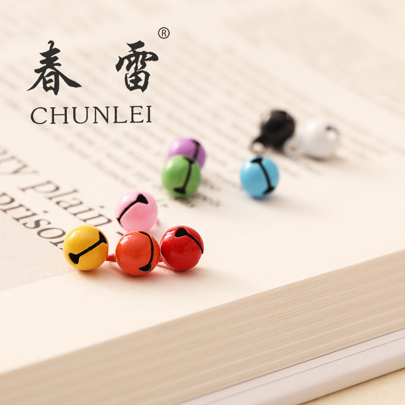 Small size 8mm paint Bell color small Bell Japanese keychain accessories candy color diy jewelry accessories hanging ornaments