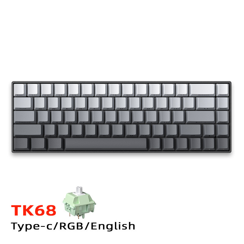 TK68机械键盘 RGB键线分离客制化青红轴电脑外设电竞游戏有线键盘|undefined