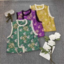 国风唐装碎花马甲加棉 复古小花袄网红爆款新