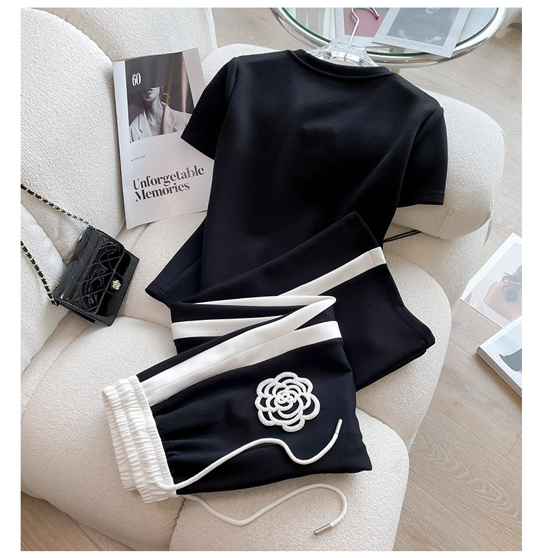 Women's Clothing Style Sports Suit For Women Summer New Style High End Fashion Style Age Reducing Wide Leg Pants Two Piece Suit_ecoleips.com