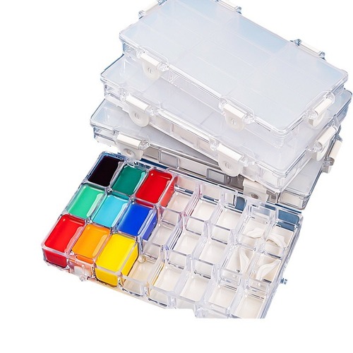 Bolens paint box 12 grids portable paint packaging grid art tools silicone pad watercolor moisturizing box wholesale