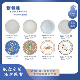 Biodegradable Disposable Paper Plate Tableware Set Drawing to Make 7inch 9inch Cupcake Paper Plate Tissue Party Supplies